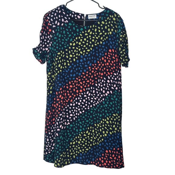 Sugarhill Dresses & Skirts - Sugarhill Brighton Black Rainbow Multicolor Shift Dress Career Casual Spring 12